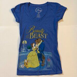 Disney Beauty and the Beast Tee Shirt V Neck Size XSmall